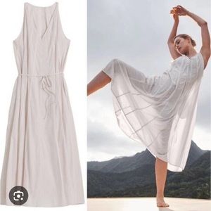 Athleta parachute canopy nylon swing dress white sz medium nwt